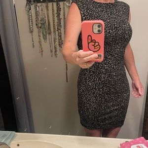 Loft Animal print dress in black & gray size XSP.